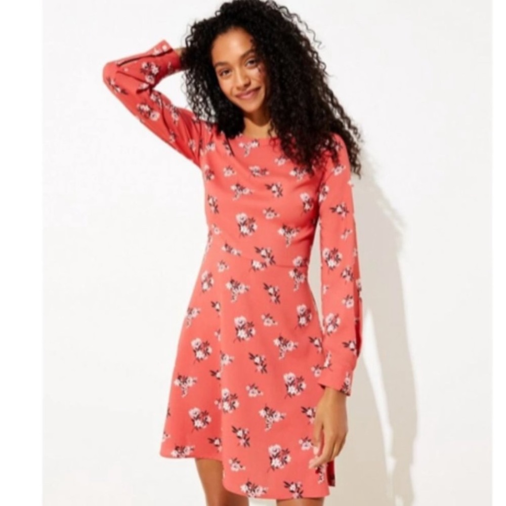 Loft Floral long sleeve dress